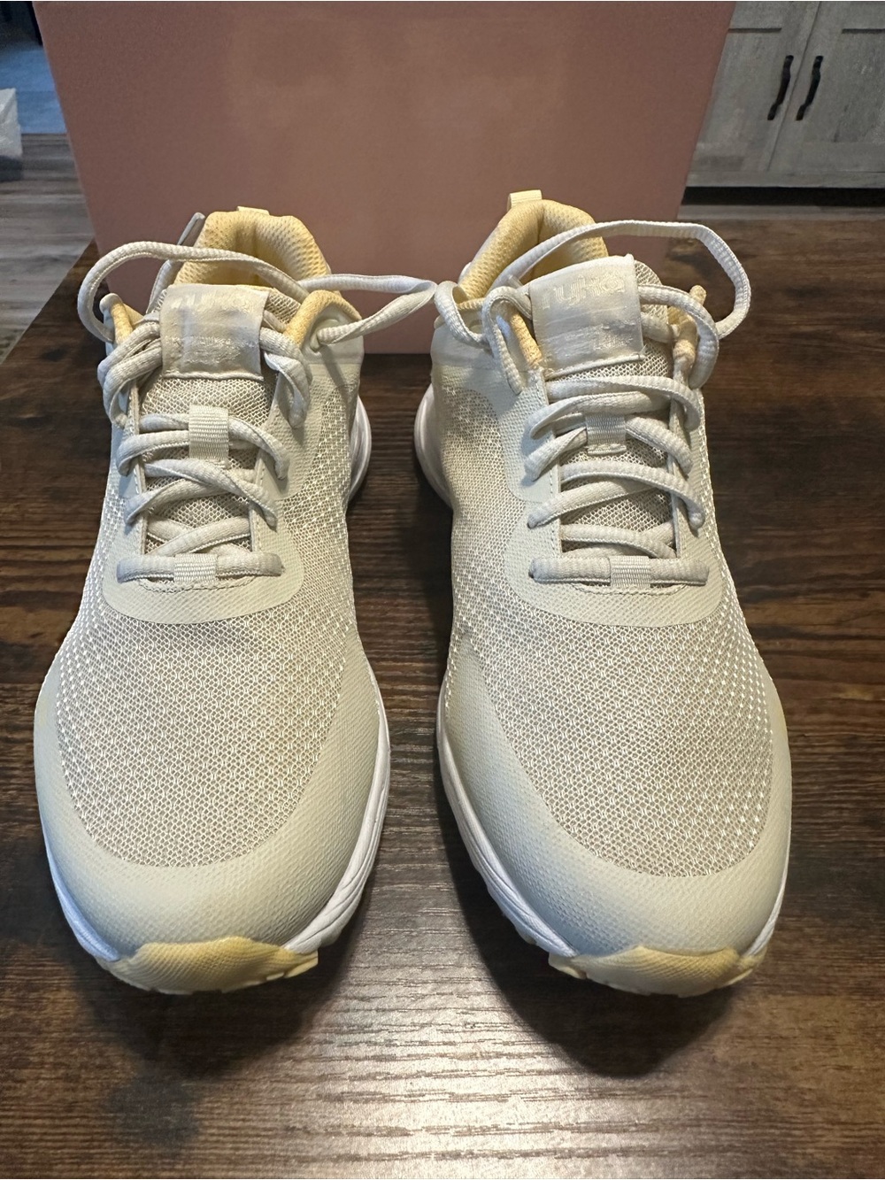 Ryka Women's Athletic Sneakers in Cream with Yellow Accents